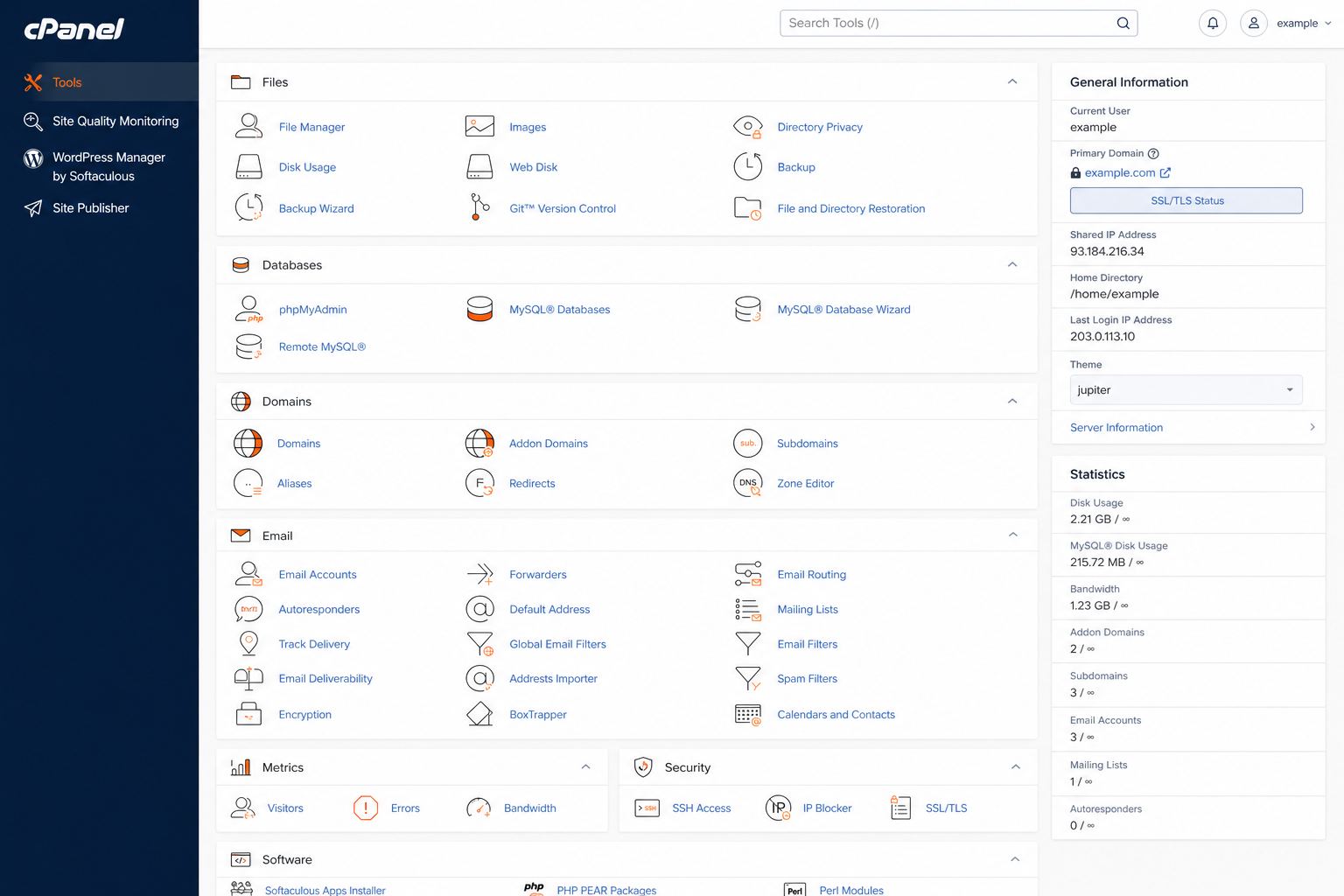 cPanel Reseller Hosting cpanel panel shot
